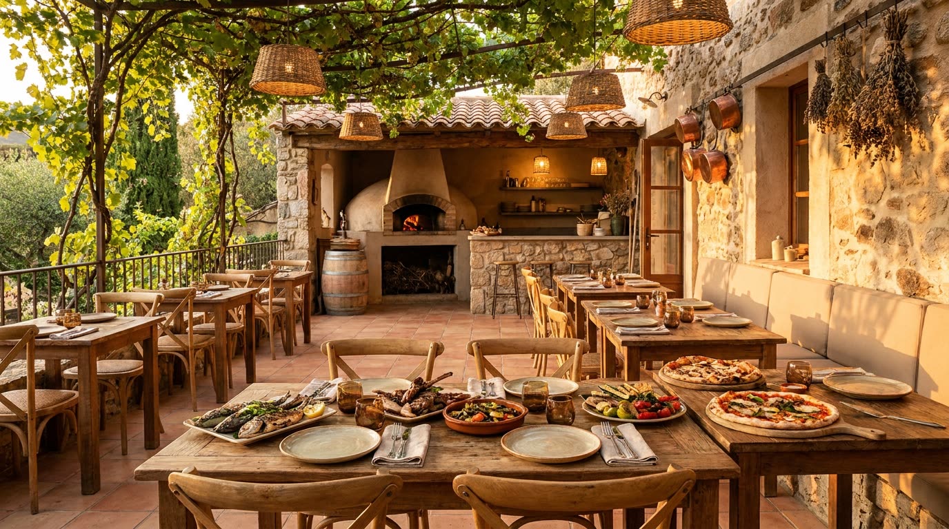 Ambiance salle et terrasse, Brasserie Les Sens Folelli